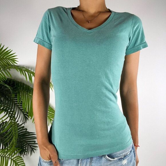 Women's Y2K Comfort Colors Blue Casual Basic Cotton Short Sleeve T-Shirt / XS - Picture 3 of 5